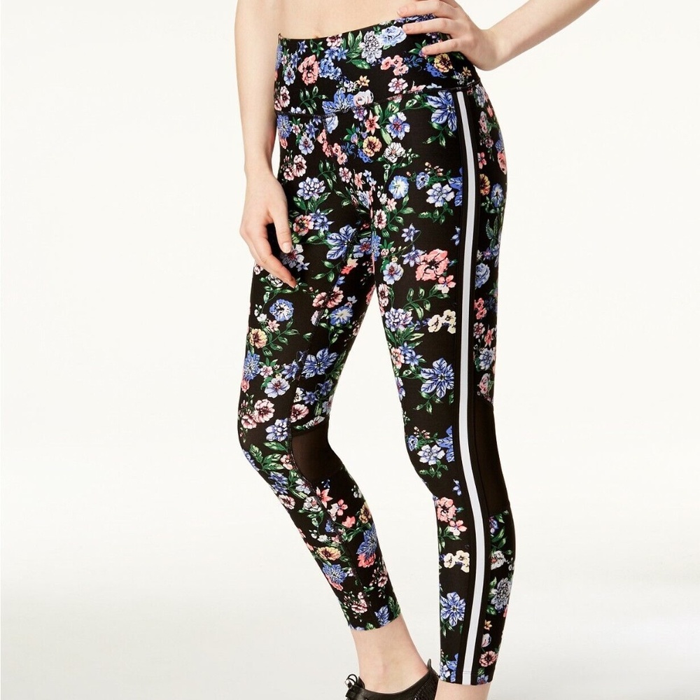 Calvin Klein Performance Botanica Floral Printed Ankle Leggings Multi Combo Sz M